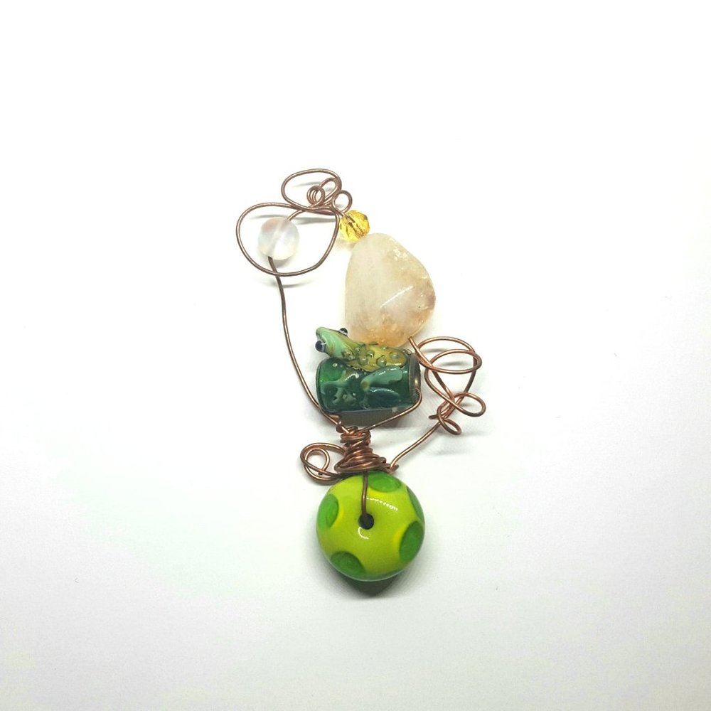 Citrine & Mystic Aura Lizard Necklace Pendant